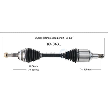 Surtrack Axle Cv Axle Shaft, TO-8431 TO-8431
